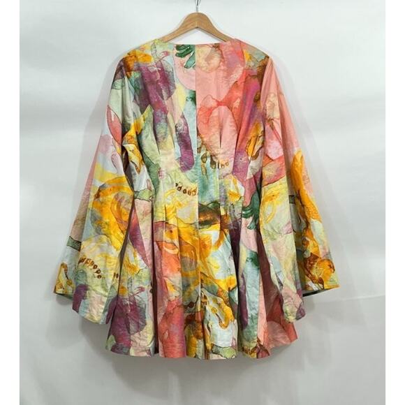 ANDREA IYAMAH Sz XXL 2x Zuli Print Pana Romper NWT Watercolor Cotton - Picture 5 of 11